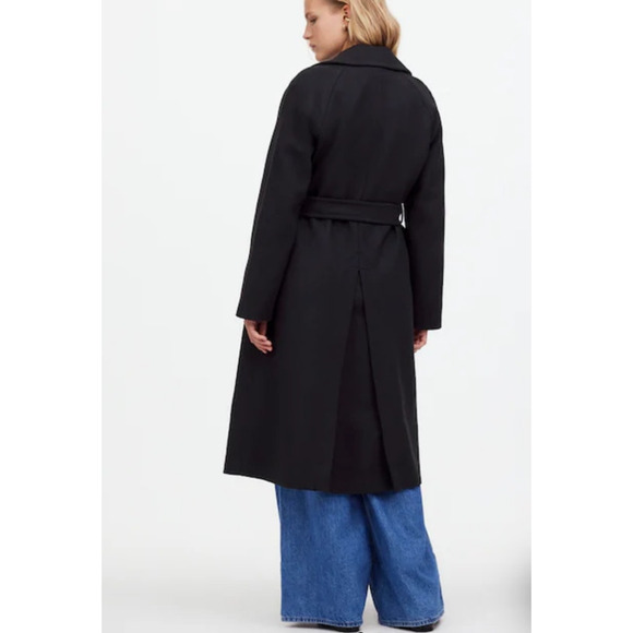 NWT Madewell Double Breasted Trench Coat True Black Size M - Picture 2 of 15